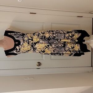 Elie McCarthy Size PS Black and Yellow Shark Bite Hem Dress